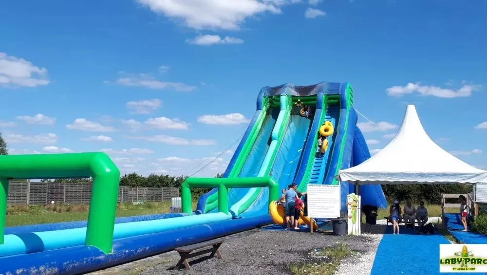 The big inflatable slide at Laby'Parc, in Le Touquet