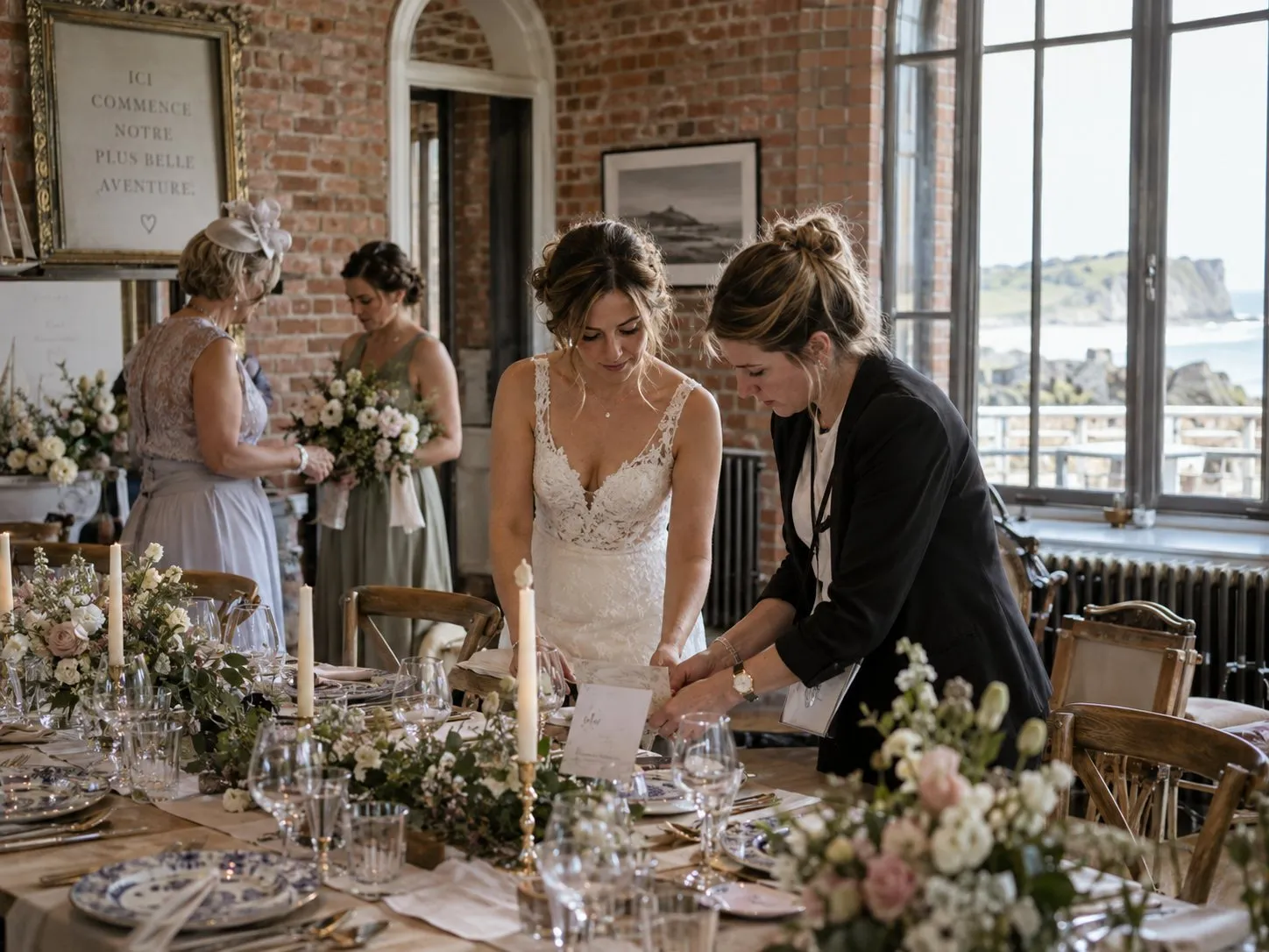 Les préparatifs de la mariée, près d’une fenêtre