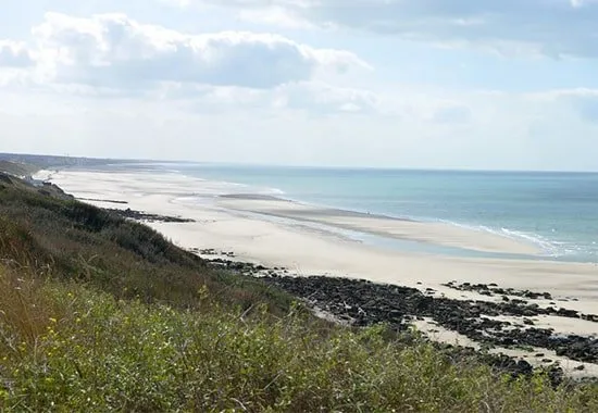 Het strand van Équihen gezien vanaf de klif